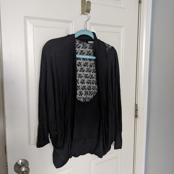 Lace Back Shawl Cardigan OS - Picture 1 of 2
